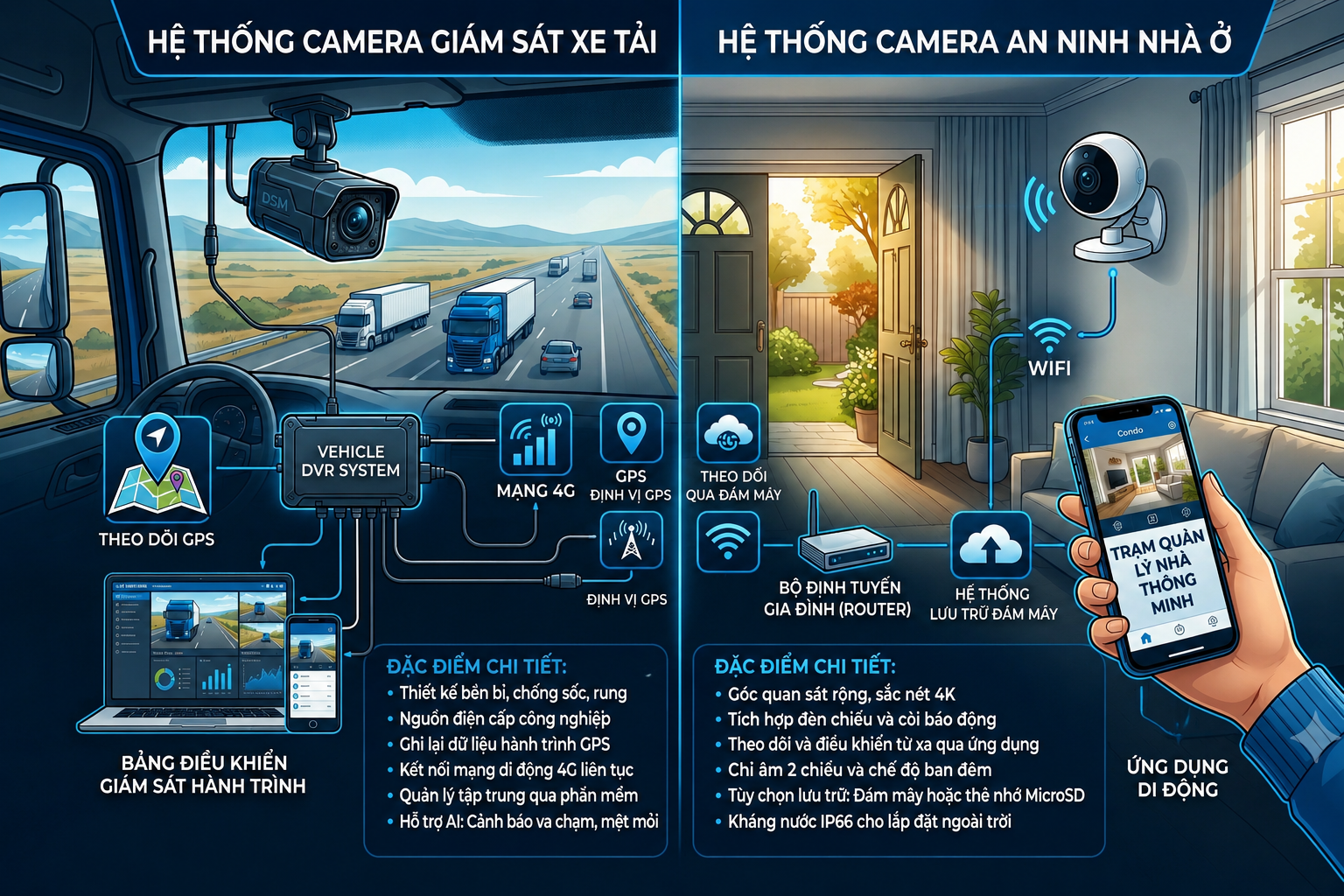 Phân biệt Camera giám sát xe và camera gia đình. Lợi ích của camera giám sát xe